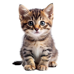 Obraz premium Cute Tabby Kitten Studio Portrait of a Young Domestic Shorthair Cat isolated on transparent background