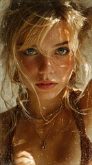 Close-Up Portrait of a Woman with Blonde Hair in Natural Light