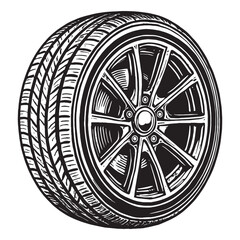 Car Wheel and Tire Vector