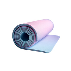Rolled Pastel Pink and Blue Exercise Mat