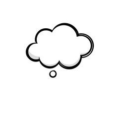 Illustration of black and white speech bubble isolated on transparent background