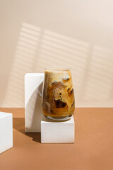 iced coffee with ice and milk