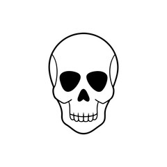 Fototapeta premium Simple black and white skull illustration