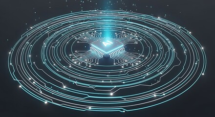 Futuristic Technology Circuit Board Digital Innovation Concept