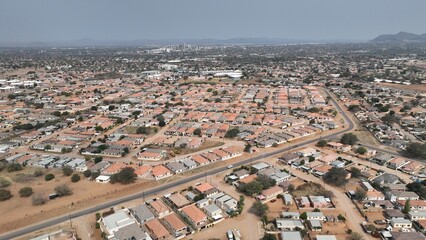 Gaborone CBD aerial view in Botswana, Africa