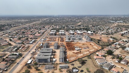 Obraz premium Construction of apartment in the city of Gaborone, Botswana, Africa