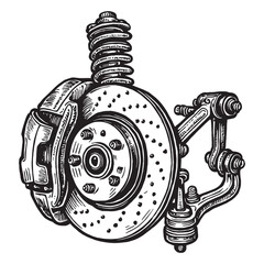 Car Braking System Vector