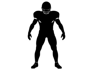 American Football player black silhouette vector