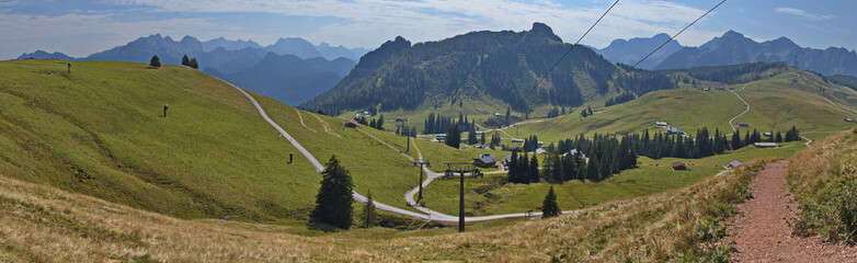 Alpine pastures over Lofer, Austria, Europe 

