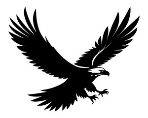 Flying Bald Eagle  simple   silhouette vector, Eagle icon vector