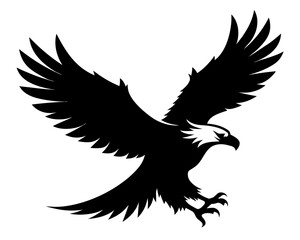 Flying Bald Eagle  simple   silhouette vector, Eagle icon vector