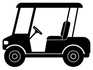 Golf car black silhouette vector,Golf car icon