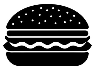 Hamburger black silhouette vector,Hamburger icon
