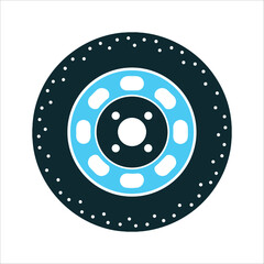 Cross Drilled Brake Disc Rotor Illustration Brake Disc Cross drilled rotor