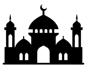 islamic mosque simple   silhouette vector,arabic mosque icon