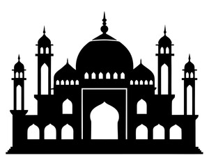 islamic mosque simple   silhouette vector,arabic mosque icon