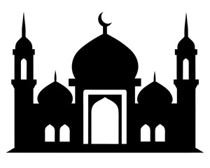 islamic mosque simple   silhouette vector,arabic mosque icon