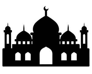 islamic mosque simple   silhouette vector,arabic mosque icon