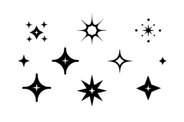 Sparkle star icon set, sparkles icon vector bundle, set of star sparkles