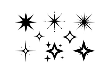Sparkle star icon set, sparkles icon vector bundle, set of star sparkles