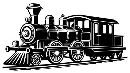 Vintage steam train simple  silhouette vector, steam train icon  © DesignbySufiya