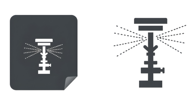 Sprinkler icon and symbol set isolated PNG with Transparent Background