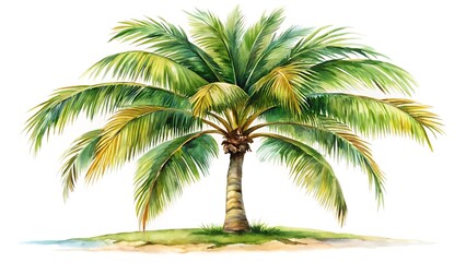 Obraz premium Watercolor painting of a palm tree isolated on white background