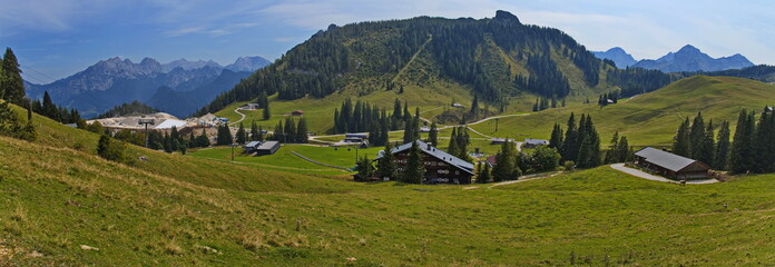 Alpine pastures over Lofer, Austria, Europe 
