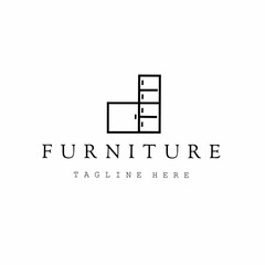 Furniture and interior design logo concept. minimalist furniture logo design