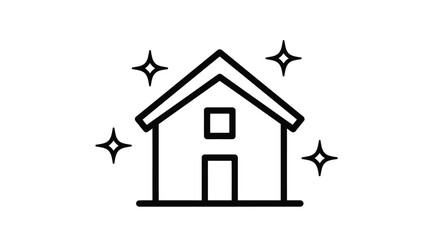Vector illustration of clean house icon, sparkling and well maintained