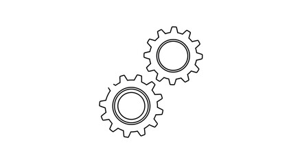 Fototapeta premium Vector illustration of two gears, representing mechanism and cooperation