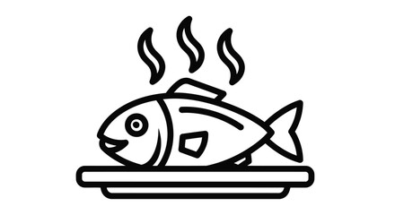 Vector illustration of delicious grilled fish, a culinary delight to savor