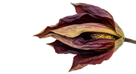 Open jack-in-the-pulpit flower close-up isolated PNG with Transparent Background