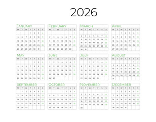 Calendar For 2026 Year Starts On Sunday
