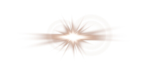 Chocolate Brown Star Light Sparkle. Glowing Flare Effect and Shimmer Shine Glow Elements
