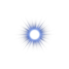 Blue Star Light Sparkle. Glowing Flare Effect and Shimmer Shine Glow Elements
