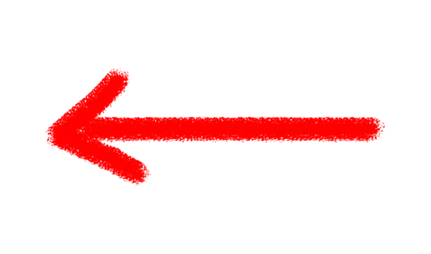 Red arrow pointing left on a black background indicating direction or navigation symbol use