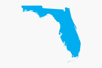 Obraz premium Vector graphic artwork suitable for print and web containing flat detailed map of FLORIDA