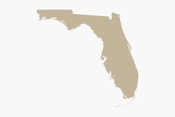 Vector graphic artwork suitable for print and web containing flat detailed map of FLORIDA