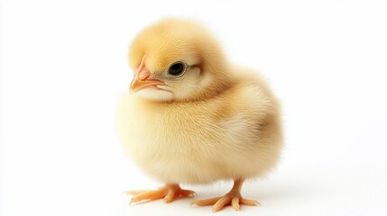 Fuzzy chick on a white background
