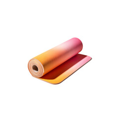Rolled Up Yoga Mat with Gradient Ombre Design in Pink and Orange Hues