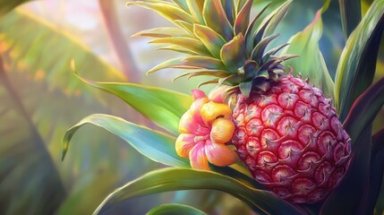 Exotic pineapple flower fusion art