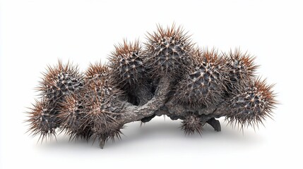 Spiky desert cactus cluster grows together