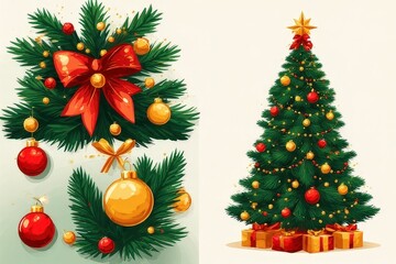 Christmas and New Year Isolated Object Illustration Pack