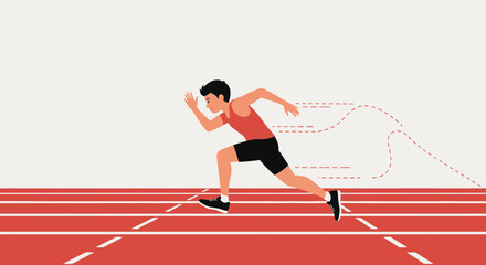 Obraz premium Energetic Athlete Sprinting Down Track Portraying The Spirit Of Competition And Dedication