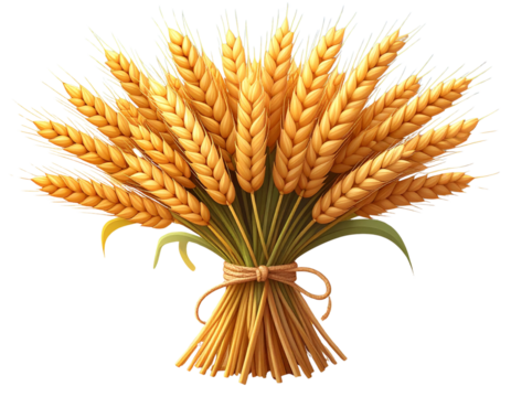 Cartoon Barley Stalk Bundle, Cute Kawaii Style, Transparent Background PNG