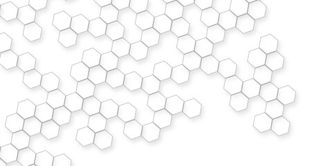Abstract modern dynamic and geometric patterns of white hexagon background featuring clean geometric symmetry, subtle depth, and modern minimalistic visual elegance.