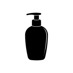 baby shampoo icon black silhouette vector illustration on transparent background