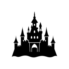 Fototapeta premium castle icon black silhouette vector illustration on transparent background