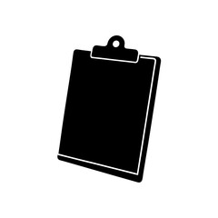 clipboard icon black silhouette vector illustration on transparent background